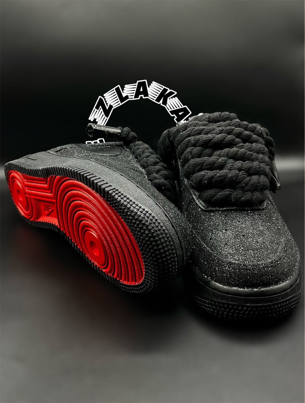 Nike Air Force 1 Custom – Red Outsole Night Spark ❤️🖤